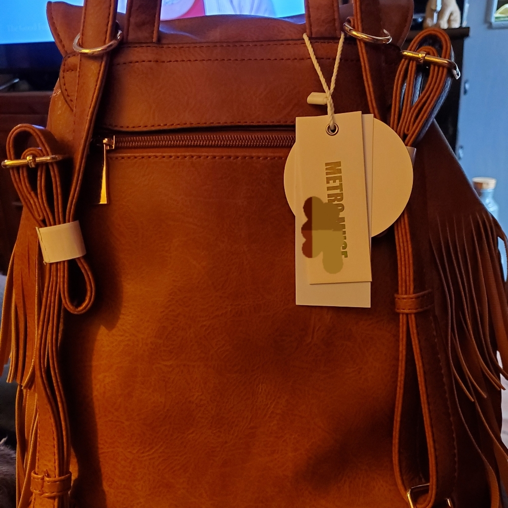 Backpack leather purse